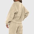 thumbnail image 4 of RKSTN 2 Piece Outfits for Women Fall Fashion Solid Color Pullover Pockets Sweatsuits Round Neck Sports Tops and Silm Long Pants Sets, 4 of 8