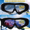 thumbnail image 3 of 2-Pack Snow Sports Goggles Ski Goggles Skate Glasses with UV Protection Windproof, 3 of 4
