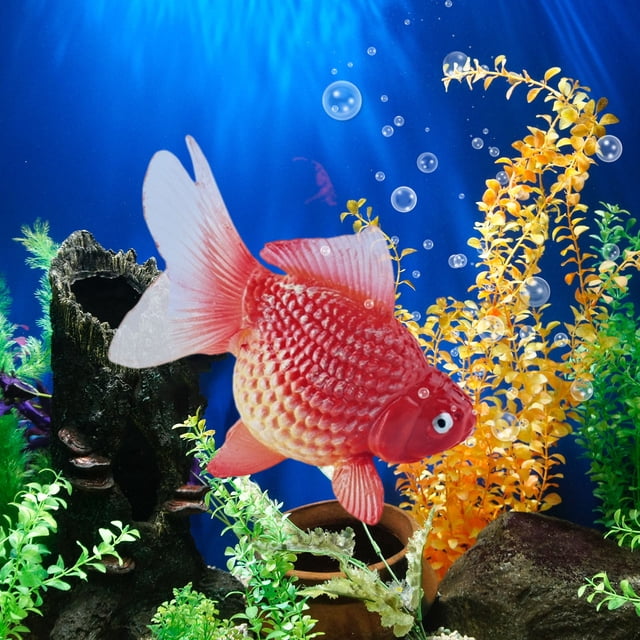 Meitianfacai Artificial Goldfish Decorations Realistic Floating Plastic Fish for Aquarium Pond and Water Feature Decoration