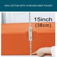 thumbnail image 4 of Unique Bargains 15' Deep Pocket Cotton Fitted Sheet Breathable Bottom Sheet Queen Orange, 4 of 10