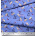 thumbnail image 3 of Soimoi Viscose Chiffon Fabric Text,Floral & Eiffel Tower Architectural Print Fabric by Yard 42 Inch Wide, 3 of 3