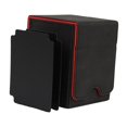 thumbnail image 2 of Étui en Cuir 100+ Cartes Conteneur Boîte de Cartes pour Cartes de Visite Noir Rouge, 2 of 8