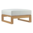 thumbnail image 1 of Modway Upland Ottomane de Patio Extérieure en Bois de Teck Massif, Naturel/blanc, 1 of 4
