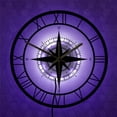 thumbnail image 4 of EGNMCR Alarm Clocks for Bedrooms, Clocks for Living Room LED Lights Transparent Wall Clock Black Wind Rose Compass Direction Chart Nautical Acrylic Clock Decorative Wall Clock Creative Clock, 4 of 8