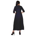 thumbnail image 4 of Moomaya Long Button Down Shirts For Women Front Slit A-Line Kurtis Summer Kurta, 4 of 5