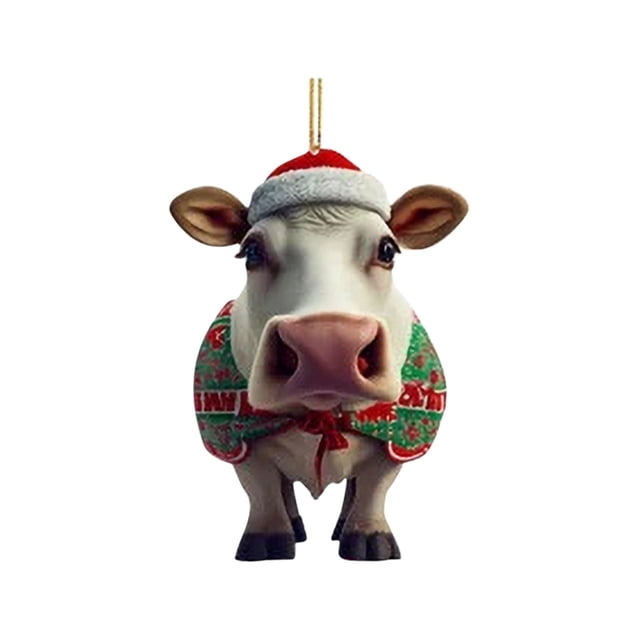 Wzzjkit Christmas Hanging Ornament Personalized Cow Gift Christmas Tree Hanging Decoration for Home Christmas Party Decorations Christmas Tree Decorations