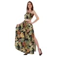 thumbnail image 3 of Bimba Ensemble Coordonné 2 Pcs Robe Aguichant de Plage et de Fête pour Femmes, Haut Court Imprimé Smocké et Jupe Longue, 3 of 7