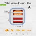 thumbnail image 4 of LONGDEEM 4 Slice Toaster, 6 Browning Options, Wide Slots, High Lift Lever, Dual Controls, Blue, 4 of 7