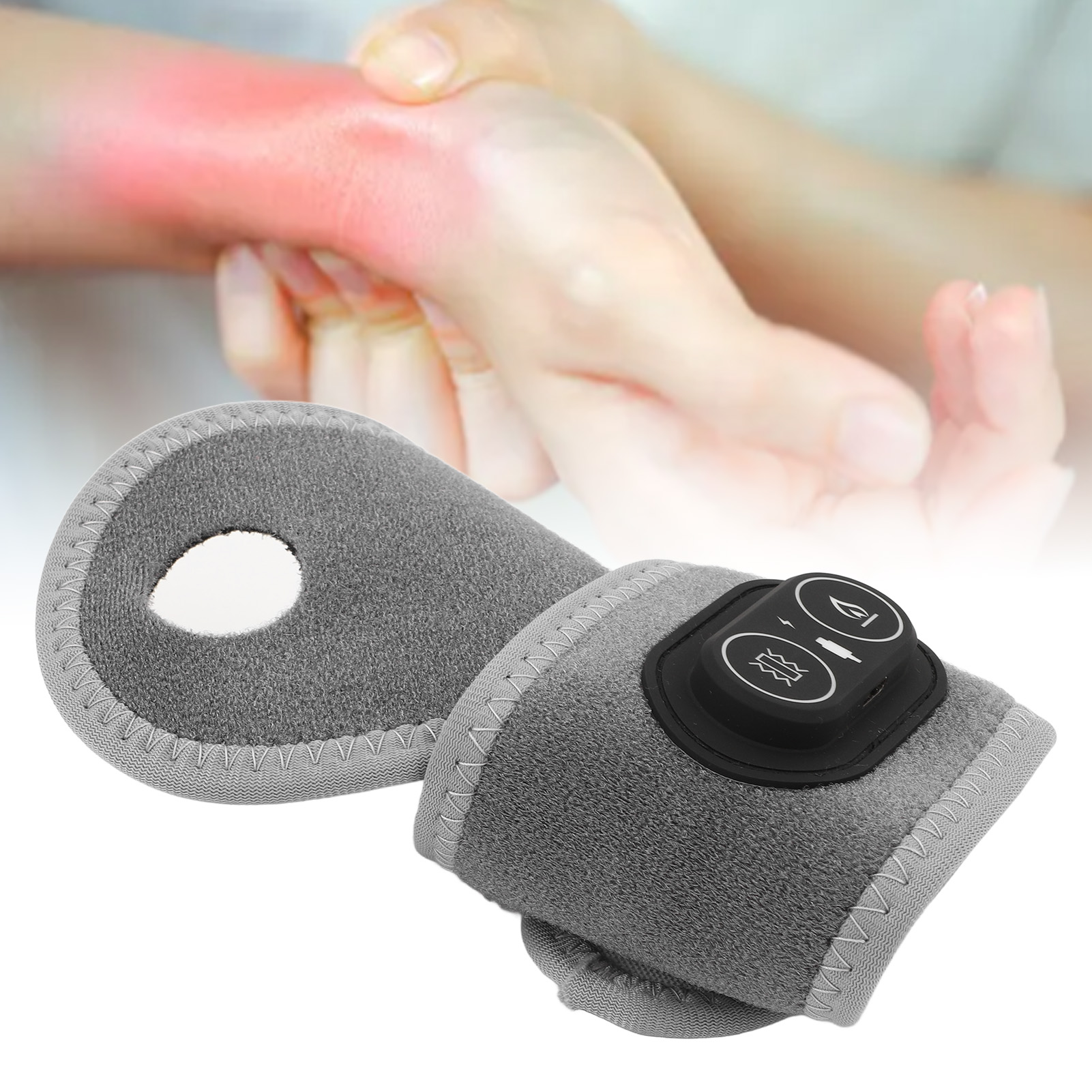 Hand Heating Pad, 3 Heating Temp Heated Wrist Brace  for Carpal Tunnel Relief