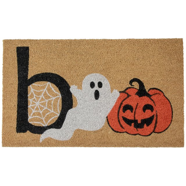 Northlight COIR NATUREL "BOO" HALLOWEEN DOORMAT 18 "x 30"