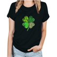 thumbnail image 2 of T-shirts de la Saint-Patrick pour Femmes Mode Saint-Patrick Imprimé Col Rond Manches Courtes T-Shirt Décontracté Haut Saint-Patrick, 2 of 3