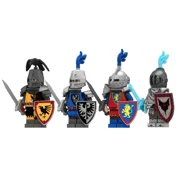 1/4Pcs Medieval Knight Falcon Soldiers Mini Building Blocks Toy Set Ancient Castle Crow Black Eagle Red Lion Dark Knight Figures,4PCS