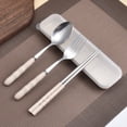 thumbnail image 2 of MVRLSH Dinnerware 3-in-1 Stainless Steel Fork Spoon Chopsticks Set Travel Set With Plastic Case, 2 of 4