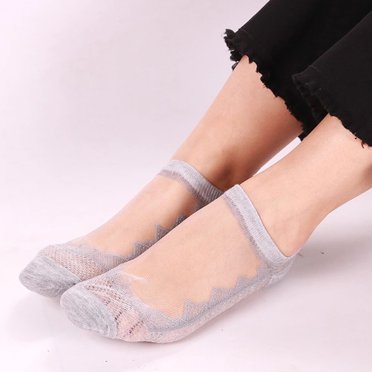 Socks for Women Ankle High Summer Women Ladies Sheer Silky Glitter Transparent Short Stockings Ankle Socks