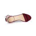 thumbnail image 4 of BLISSFUL STEP Women's Ankle Strap High Block Heels Sandals Burgundy 8, 4 of 7