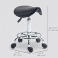 thumbnail image 3 of HOMCOM Tabouret Selle Roulant Chaise de Salon pour Massage Spa Clinique Beauté Noir, 3 of 10
