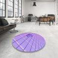 thumbnail image 4 of Ahgly Company Tapis d'Intérieur Lavable en Machine Carré Transitionnel Lilas Violet Vif, 8 Pieds Carré, 4 of 7