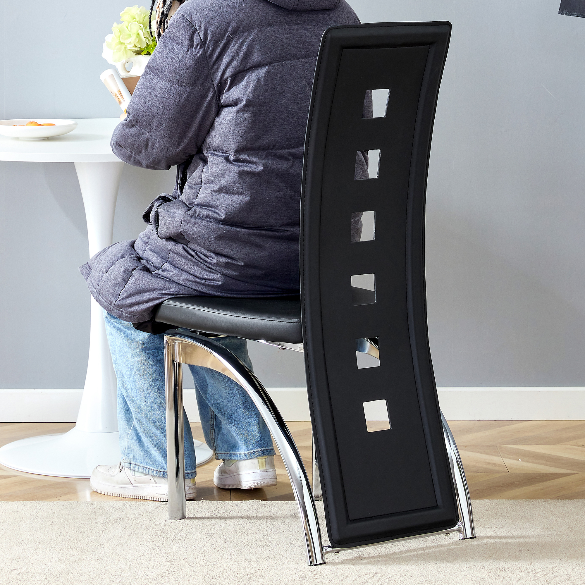 Noble House Modern Minimalist 2-Piece Dining Chair Set