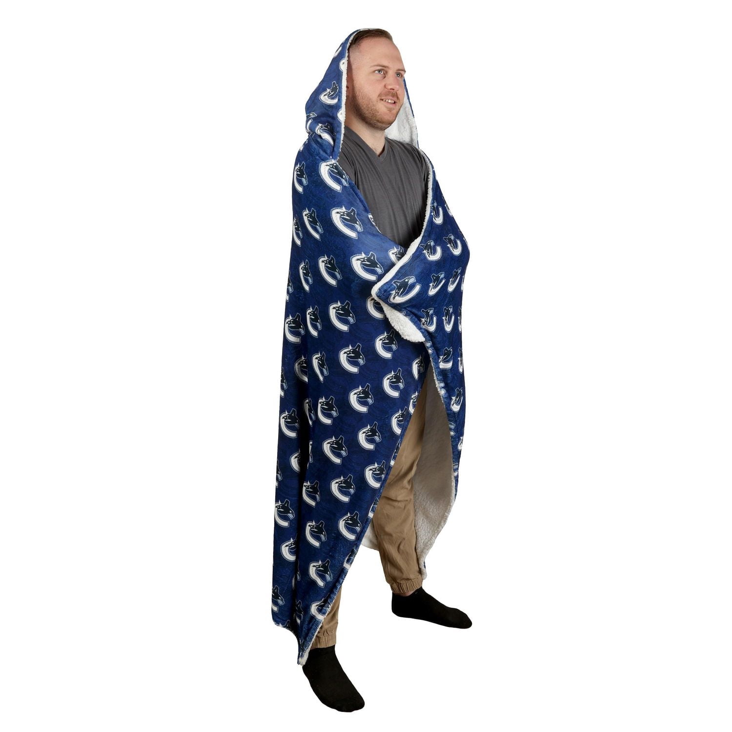 Couverture à capuche des Vancouver Canucks de la LNH (50 x 70 po)
