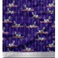 thumbnail image 1 of Soimoi Moss Georgette Fabric Tree & Sloth Cartoon Printed Craft Fabric by The Yard 42 Inch Wide, 1 of 3