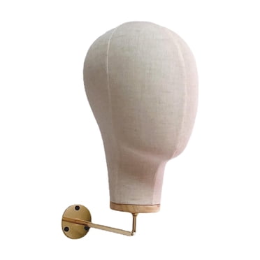 Milaget Manikin Head Canvas Mannequin Head ,Multipurpose Sturdy Wall Mounted Beige