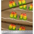 thumbnail image 3 of Soimoi Velvet Fabric Branch & Colorful Parrot Bird Decor Fabric Printed Yard 58 Inch Wide, 3 of 3