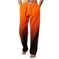 thumbnail image 2 of RXIRUCGD Men's Fashion Drawstring Elastic Waist Gradient Color Casual Length Pants, Orange, Size: 4XL, 2 of 4