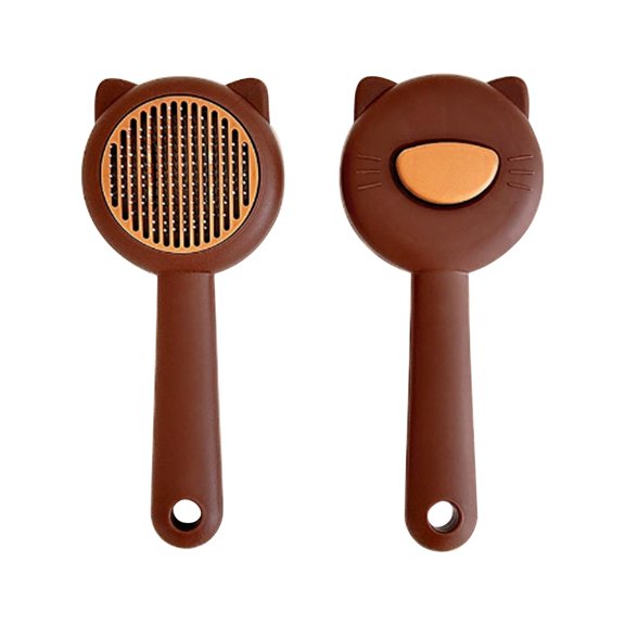 Pet Comb Stainless Steel Pin PP Material One Click Hair Removal Massage Effect Easy Clean for Cats Dogs Shedding Management
