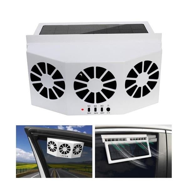 Car Ventilator 3 Cooler Fans Solar-powered Cooling Vent Exhaust Portable Safe Auto Fan