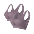 thumbnail image 1 of Virmaxy 2PC Womens Wireless Bra Gathering Breathable Underwear Everyday Bra 2PC Printing Gathered Together Large Size Daily Bra Underwear No Rims Pink-1 XXXXXL, 1 of 2