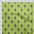 thumbnail image 3 of oneOone Cotton Poplin Fabric Peacock Feather Ikat Print Fabric BTY 56 Inch Wide, 3 of 4