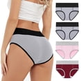 thumbnail image 2 of Women's High Absorbency Period Cotton Underwear Heavy Flow Leakproof Panties Reusable Postpartum Panties(Plus Size 4 Pack), 2 of 7