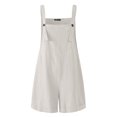 thumbnail image 2 of Fortune Women Short Overalls Solid Color Square Collar Loose Playsuits Sleeveless Rompers, 2 of 4