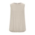thumbnail image 4 of AherBiu Camisoles pour Femmes Décontractées à Col Rond, Couleur Unie, Sans Manches, Coupe Ample, Fente Latérale, Fluides, Camis, Chemises, Hauts, 4 of 6