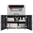 thumbnail image 1 of GloryStar Metal Printer Stand with Doors, Rolling Office Cabinet with File Storage and Adjustable Shelves, 1 of 8