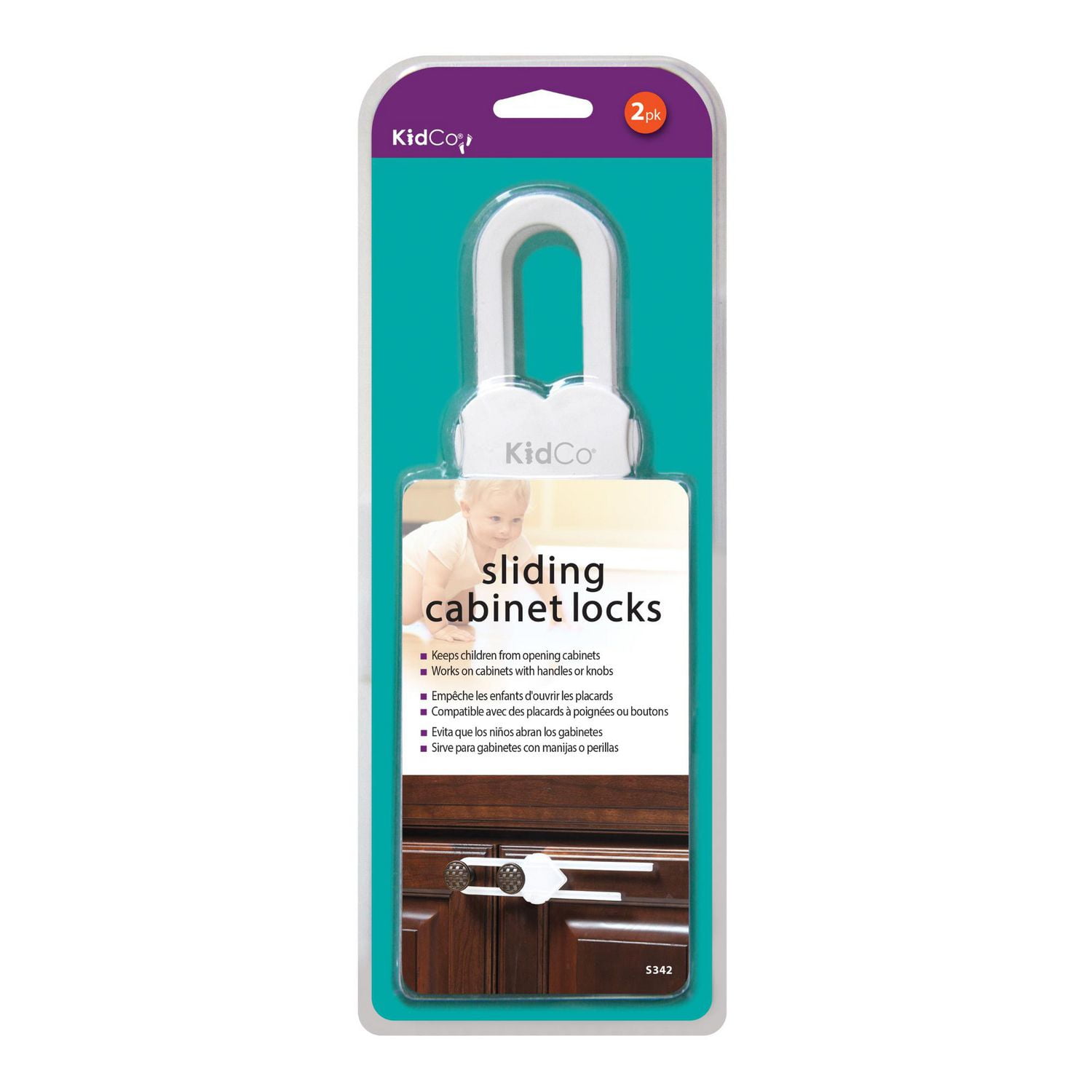 KidCo Verrou de porte coulissante (blanc) x2