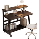 39.4 Bureau d'accueil de pouce pour les petits Space,Bureau d'ordinateur roulant avec roues, Table d'étude étudiant pour la chambre.