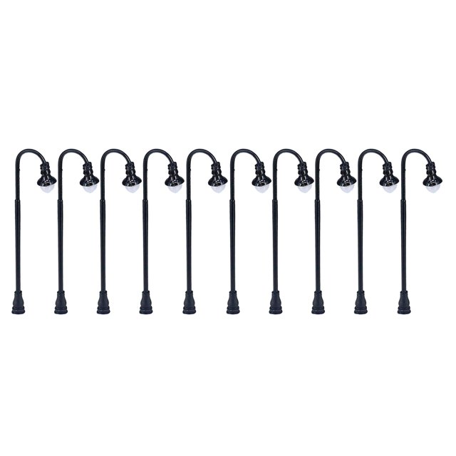 KLKCMS 10pcs Model Train Railway Street Light 3V Fairy Garden Miniatures Landscape Park 4