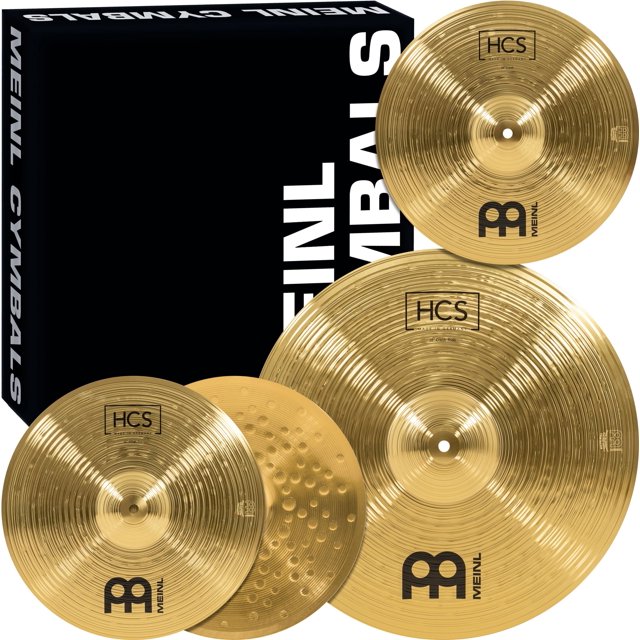 Meinl Cymbal Set Box Pack with 14 Hihats 18 Crash/Ride Plus a FREE 14 Crash - HCS Traditional Finish Brass - Made In Germany TWO-YEAR WARRANTY (HCS1418+14C)