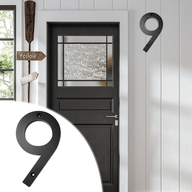 XZNGL Modern House Numbers Acrylic Floating Door Number Set 5 Inch Full Perforated Mounting for Home Exterior Address Identification