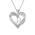 thumbnail image 1 of Ladies Double Heart Diamond Necklace With 26 English Letters Couple Necklace, 1 of 8