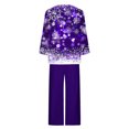 thumbnail image 4 of Pisexur Pyjama de Noël pour Femmes Ensemble Deux Pièces Tendance des Fêtes Imprimé Flocon de Neige Pyjamas de Noël Décontractés Manches Longues Col Rond Hauts Pantalons de Pyjama Tenue de Nuit, 4 of 5