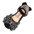 thumbnail image 1 of FhsagQ Shoes Girls Slippers Size 13 Fashion Spring and Summer Girls Sandals Party Dress Dance Show Princess Shoes Rhinestone Bowknot Ribbon Hook Loop Kids Shoes Slippers Size 2 Girls Black 29, 1 of 6