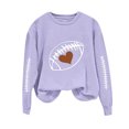 thumbnail image 3 of Meichang Chandail de Football pour Femmes, Coupe Ample, Manches Longues, Col Ras du Cou, Chandails Graphiques, Coupe Ample, Automne Hiver, Chandail à Enfiler Décontracté, Vêtements pour le Dimanche Jour de Match, 3 of 5