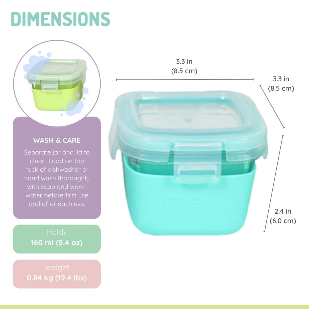 Melii Glass Food Storage Containers with Silicone Sleeve 3 Pack