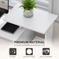 thumbnail image 4 of Computer Desk with Sliding Keyboard Tray Storage Drawer Shelf Home Office Workstation White, 4 of 7