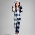 thumbnail image 2 of Combinaison à Manches Longues pour Filles, Combinaison à Capuche à Carreaux à Manches Longues, Tenue de Nuit Décontractée d'Hiver avec Chaleur, Rouge, Manches Longues, 2 of 6