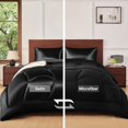 thumbnail image 1 of MR&HM Ensemble de Couette Grand Noir, Satin Réversible, 1 of 8