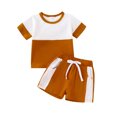 thumbnail image 1 of Gupgi Baby Boys Summer Shorts Sets Short Sleeve Contrast Color T-Shirts and Drawstring Shorts, 1 of 9