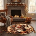 thumbnail image 4 of Tapis de Sol Rond pour les Fêtes, Tapis en Polyester pour Salon, Tapis Décoratif de Noël pour Entrée et Chambre, 4 of 7